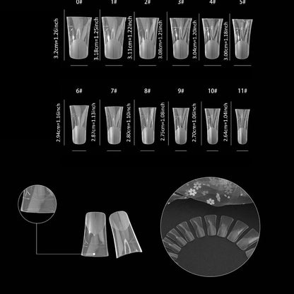 Press On Nails Duckbill French Tip AB Diamond Shiny Nude – Long Handmade Wearable Nail Set 10pcs with Tools for Wedding Party Date School S/M/L