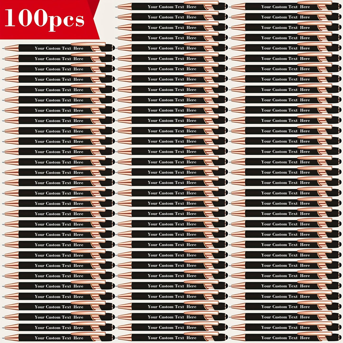 Custom Engraved Ballpoint Pen Set 100pcs, Personalized Metal Luxury Pens Bulk, Engraved Writing Instruments for Wedding, Corporate Gifts, Graduation, Birthday, Christmas, Anniversary & Party Favors – Red, Black, Purple, Gold, Blue