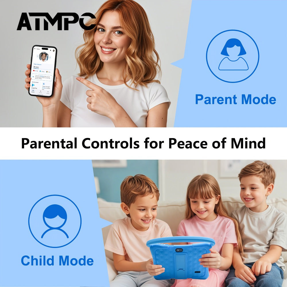 Kids Tablet 7 Inch with Android 11, 3GB RAM, 32GB Built-In Storage, Dual Cameras and Parental Controls