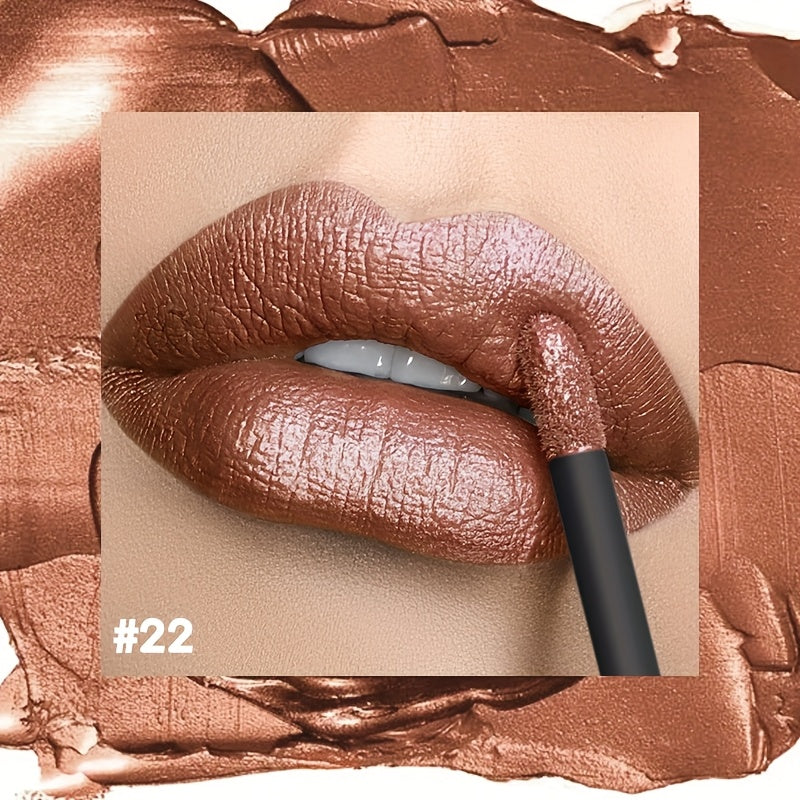 Metallic Shimmer Lip Gloss with Wand Applicator and Eleven Numbered Shade Options from 13 to 24