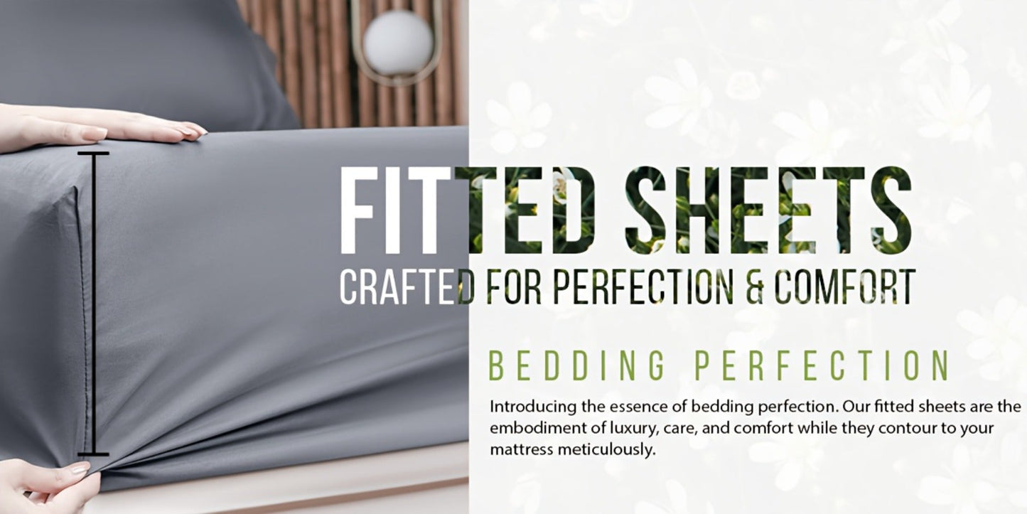 Bamboo-Blend-Style Fitted Sheet in Seven Colors and Twin, Full, Queen or King Checkout Sizes