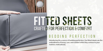 Bamboo-Blend-Style Fitted Sheet in Seven Colors and Twin, Full, Queen or King Checkout Sizes