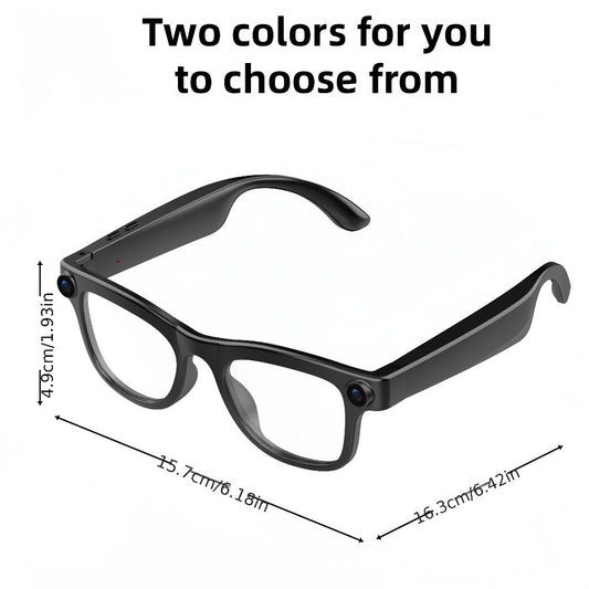 Smart Glasses Dual-Lens POV Camera Eyewear with Open-Ear Audio, Touch Control and Clear or Tinted Lenses