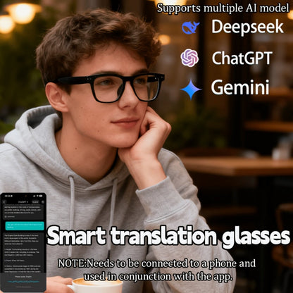 Smart Glasses 164-Language Translation Eyewear with Bluetooth Music, Calls and Multiple Black or Pink Frames