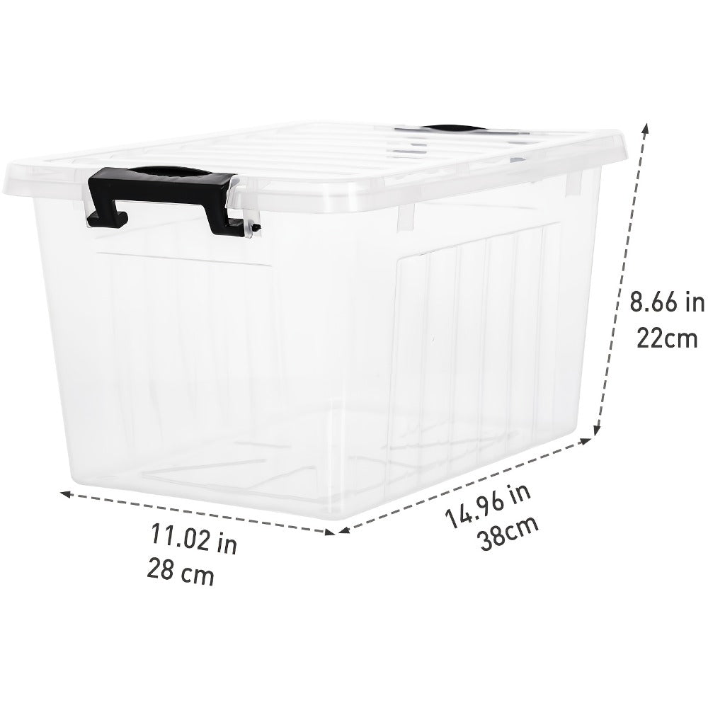 Clear Plastic Storage Bins with Lids 6 Pack Stackable Storage Containers with Snap-Tight Locks for Home, Office, Garage & Basement – 17QT or 21QT, BPA-Free