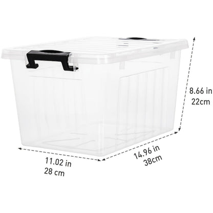Clear Plastic Storage Bins with Lids 6 Pack Stackable Storage Containers with Snap-Tight Locks for Home, Office, Garage & Basement – 17QT or 21QT, BPA-Free