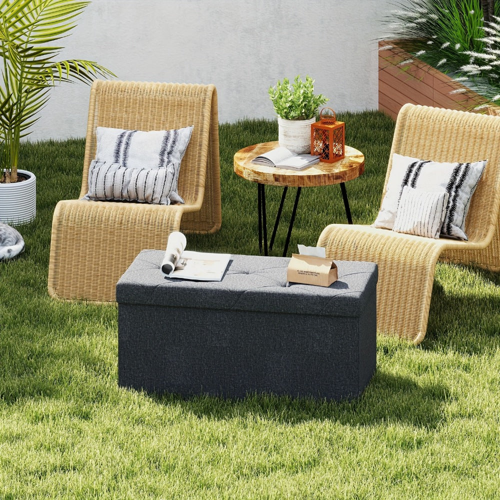 43-Inch Foldable Ottoman with Padded Seat for Comfortable Everyday Seating detail image - detail view 8