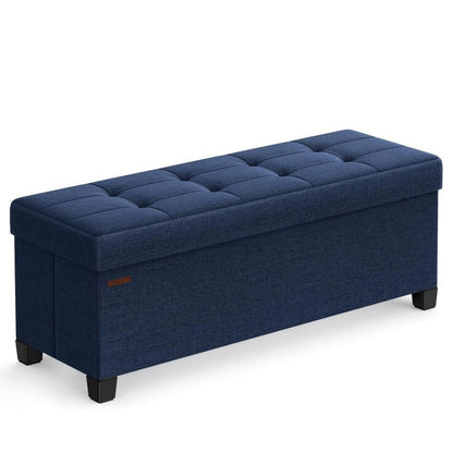 Storage Ottoman shown in the Dark Blue, 15 x 43.3 x 15.7 Inches option