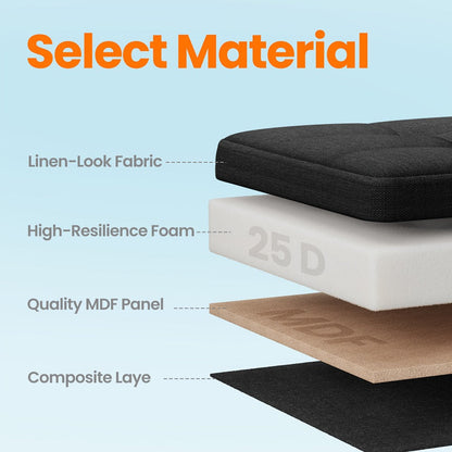 43-Inch Foldable Storage Ottoman for Living Room and Entryway detail image - detail view 10