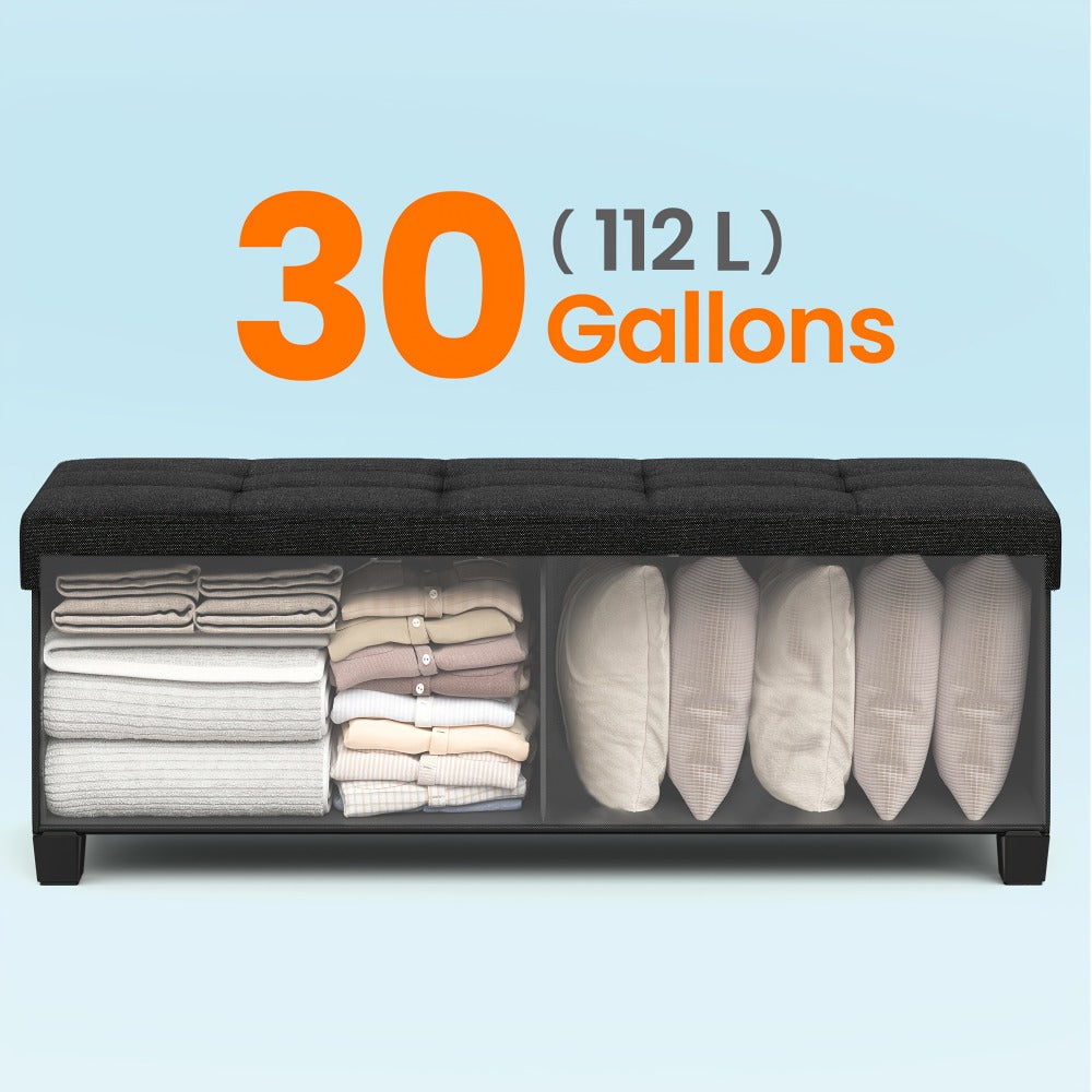 43-Inch Foldable Storage Ottoman for Living Room and Entryway detail image - detail view 12