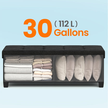 43-Inch Foldable Storage Ottoman for Living Room and Entryway detail image - detail view 12