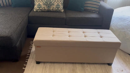43-Inch Foldable Storage Ottoman for Living Room and Entryway detail image - detail view 14