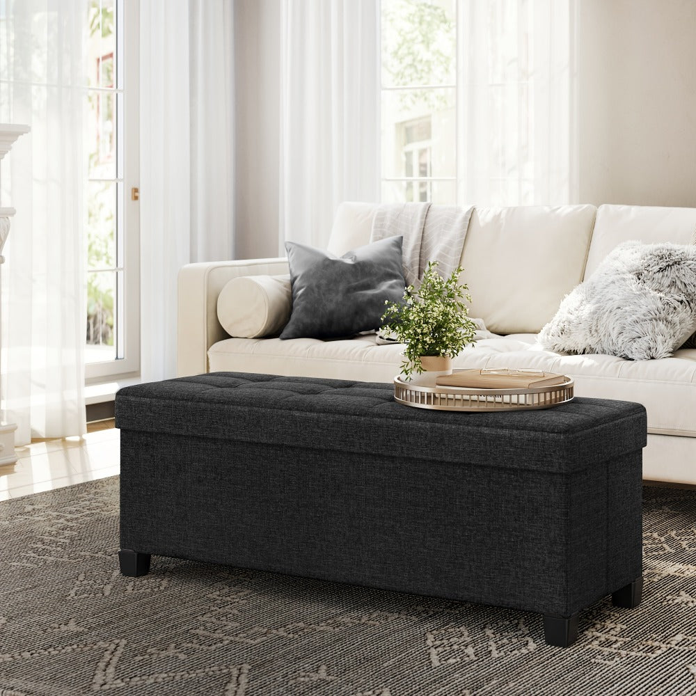 43-Inch Foldable Storage Ottoman for Living Room and Entryway detail image - detail view 8
