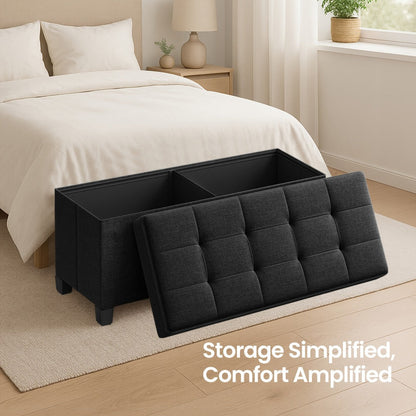 Storage Ottoman shown in the Light Gray, 15 x 43.3 x 15.7 Inches option