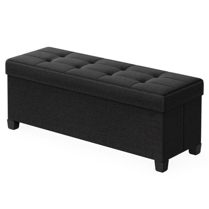 Storage Ottoman, Foldable Bench 43 Inch Collapsible Upholstered Footrest Seat with Hidden shown in the main product view