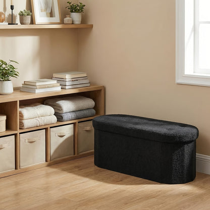 Storage Ottoman shown in the Black, 43inch option