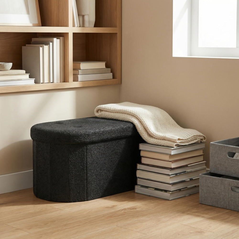 43-Inch Round Storage Ottoman with Secure Lid for Living Room detail image - detail view 3