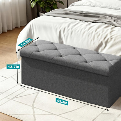 Storage Ottoman shown in the 43 in - Grey option