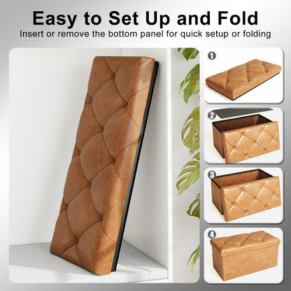 43-Inch Storage Ottoman with Hidden Storage and Footrest for Living Room detail image - detail view 13