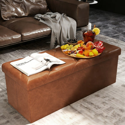 43-Inch Storage Ottoman with Hidden Storage and Footrest for Living Room detail image - detail view 14