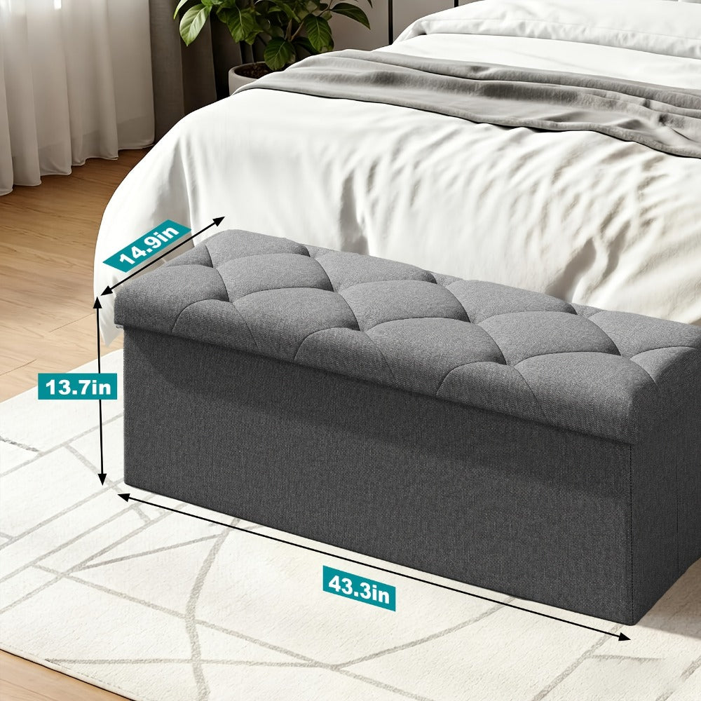 43-Inch Storage Ottoman with Hidden Storage and Footrest for Living Room detail image - detail view 5