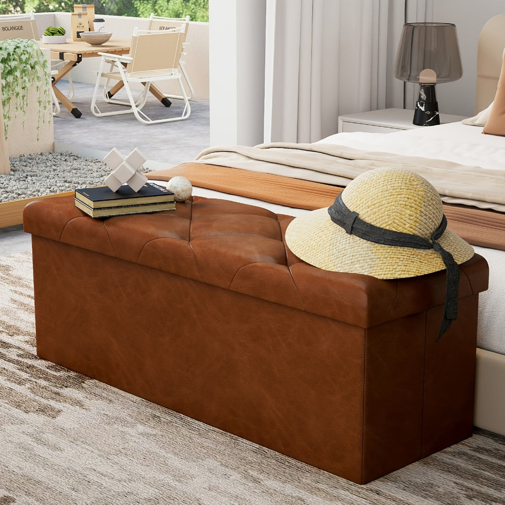 43-Inch Storage Ottoman with Hidden Storage and Footrest for Living Room detail image - detail view 6