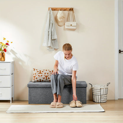 43-Inch Upholstered Ottoman Bench with Hidden Storage and Lift-Top Storage detail image - detail view 6