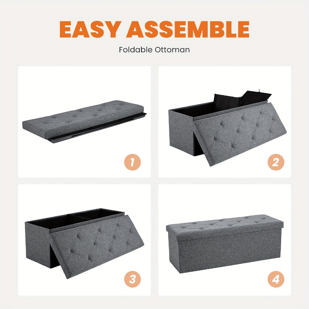 43-Inch Upholstered Ottoman Bench with Hidden Storage and Lift-Top Storage detail image - detail view 9