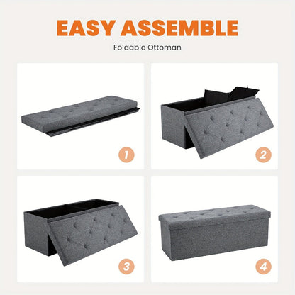 43-Inch Upholstered Ottoman Bench with Hidden Storage and Lift-Top Storage detail image - detail view 9