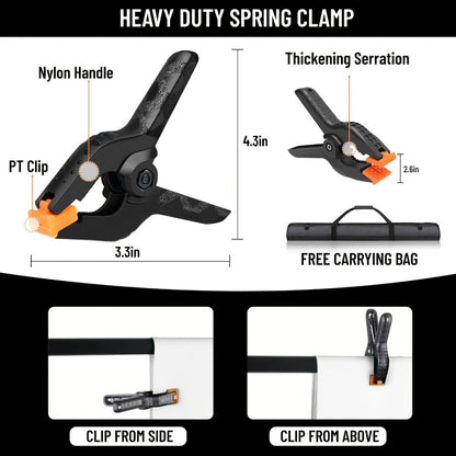 Photography Backdrop Support Kit in 10 x 10-Foot Size with Two Tripods, Four Crossbars, Four Clamps and Carry Bag