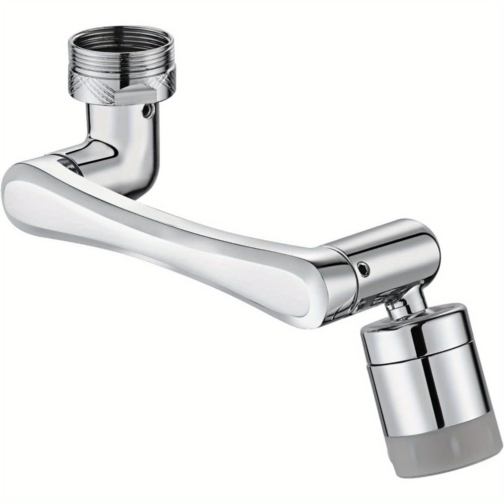 1440° Rotating Faucet Extender Brass Multifunctional 1080° 360° Swivel Robotic Arm Sink Aerator 2 Water Outlet Modes for Kitchen Bathroom Silver