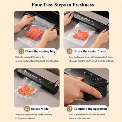 Food Vacuum Sealer Machine 1850W, Vacuum Sealer with 50 Vacuum Bags for Entryways, Bedrooms and Living Spaces