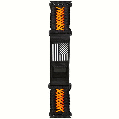 Watch Band with Woven Nylon Loop, Adjustable Metal Buckle and Three Wrist Ranges for Apple Watch Sizes