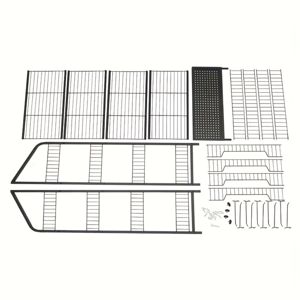 Four-Tier Rolling Display Rack with Wire Basket Shelves, Top Sign Panel and Exact 55 by 24 by 11 Option