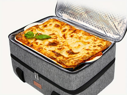 Insulated Casserole Carrier, 15.7-Inch Baking Dish Bag in Single or Double-Deck Configurations
