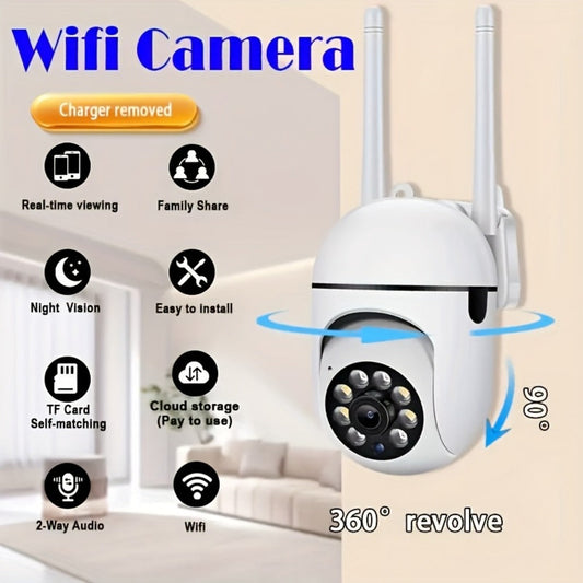 Security Camera 1080P USB-Powered Indoor Model with 360 Panoramic View, Two-Way Audio and SD or Cloud Storage