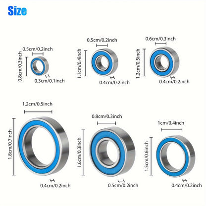 21-Piece Sealed Ball Bearing Set for Select 1/10 Scale RC Cars, Friction-Reducing Replacement Parts
