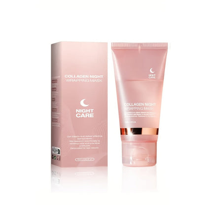 Three-Piece Collagen Night Wrap Mask Set with Jelly Brush and Hyaluronic Acid for Evening Care