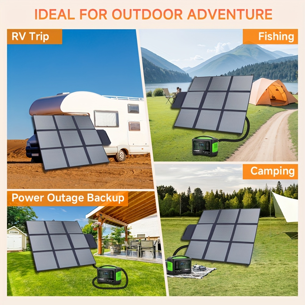 Foldable Solar Panel 120W 200W 300W 400W 22.5% High Efficiency Monocrystalline Portable Outdoor Solar Charger for Camping Boating RV Off-Grid Power Station Hiking Travel