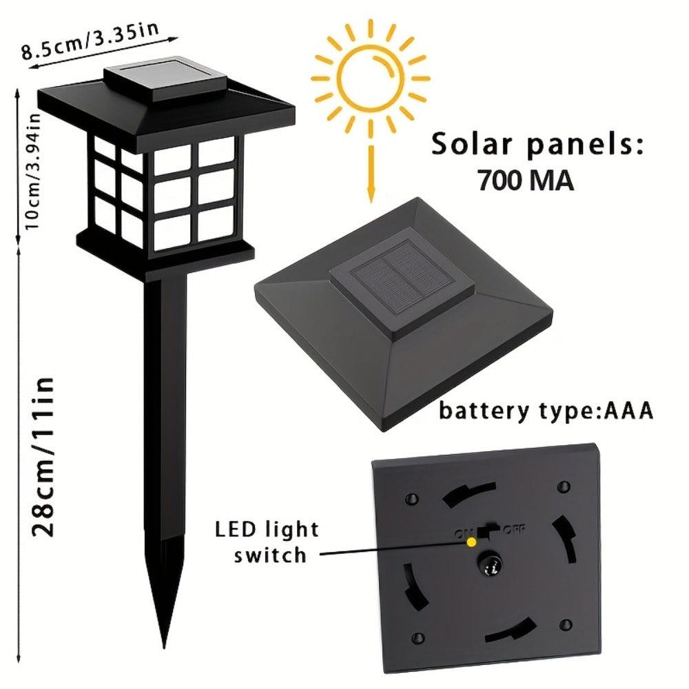 Solar Garden Lights Pathway Stakes in 6/12/24-Piece Sets with Warm, Cool or Multicolor Options