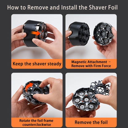 Palm-Size Multi-Rotary Electric Shaver with Display in 5D, 7D and Type A Checkout Styles Pictured
