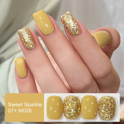 Glitter Gel Nail Polish 2-Color Set Candy Shimmer Soak Off UV LED – Photo Frame Bottle Nail Art Kit 0.51oz Each, Long Lasting Chip Resistant Sparkle for Salon & DIY Home Manicure