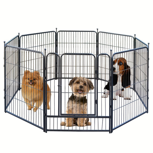Dog Playpen Heavy Duty Metal - Portable Exercise Pen Fence for Small Medium Large Dogs, 8 or 16 Panel Indoor Outdoor Pet Playpen for RV Camping, Easy Setup Dog Enclosure 32 & 45 Inch