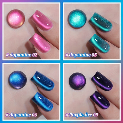 Gel Nail Polish – Cat Eye Set 4 Colors – Interstellar Galaxy Series Magnetic Nail Polish with Dazzling Shimmer Luster, UV LED Soak-Off…