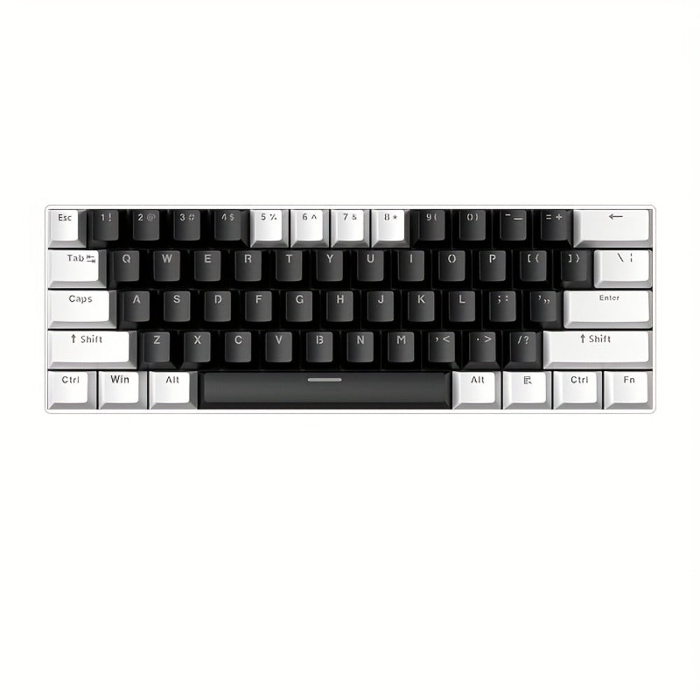 Blue Switch RGB Mechanical Keyboard 60% Layout – 61 Keys Ultra-Compact Wired Tenkeyless Design for PC, Laptop & Mac | Clicky Tactile Gaming & Typing Keyboard | Black & White Color Options