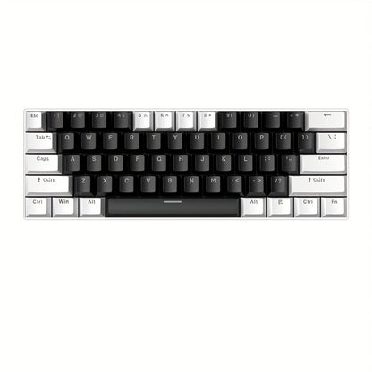 Blue Switch RGB Mechanical Keyboard 60% Layout – 61 Keys Ultra-Compact Wired Tenkeyless Design for PC, Laptop & Mac | Clicky Tactile Gaming & Typing Keyboard | Black & White Color Options