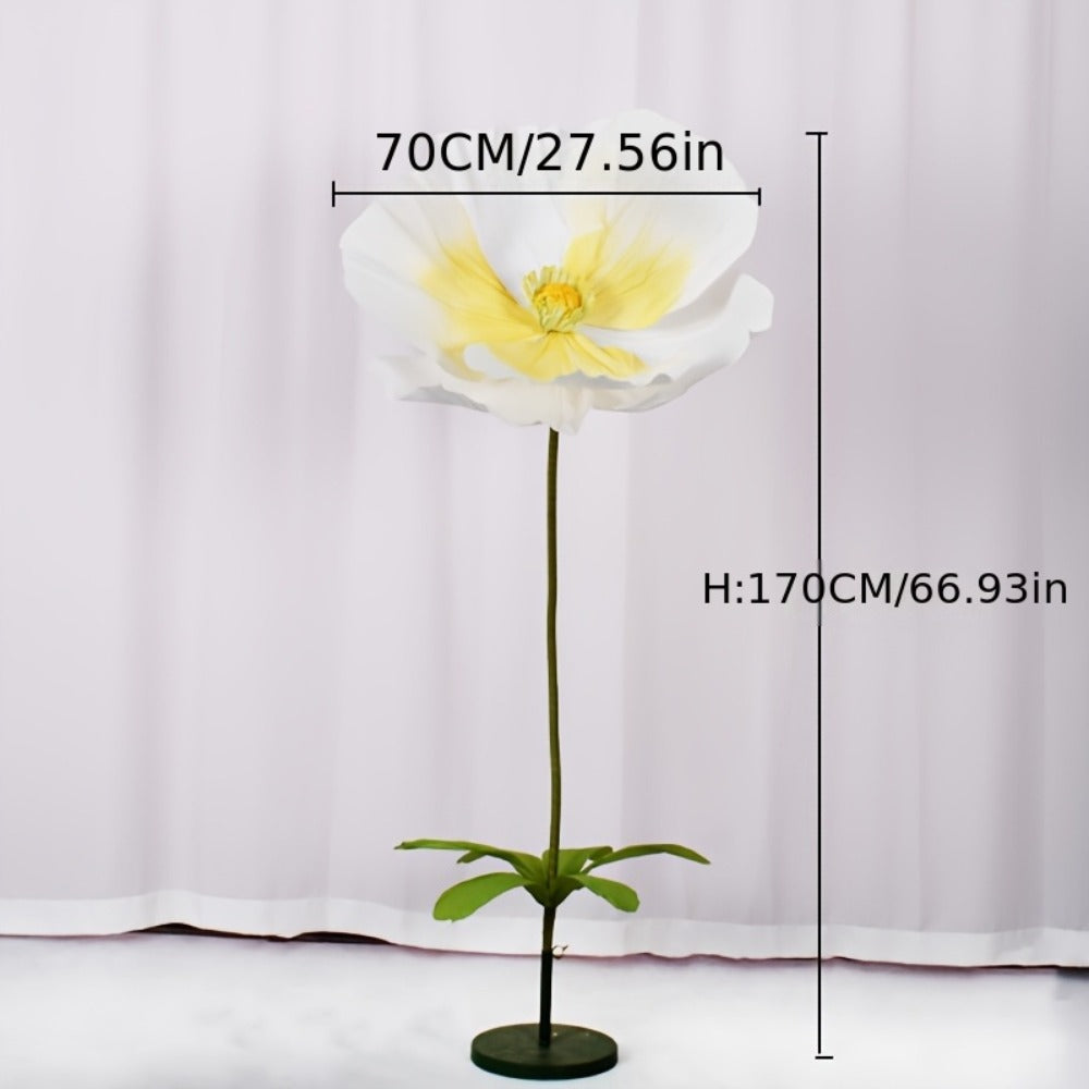 Giant Paper Poppy Artificial Flower - Super Large Floor Standing Fake Flower for Wedding Backdrop