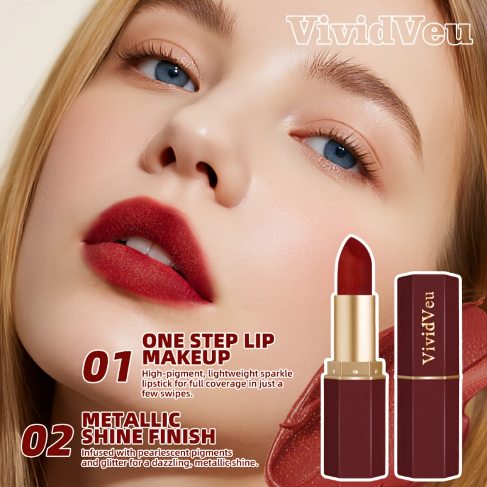 Berry Lipstick Set 6pcs Squalane Moisturizing Cream Formula — Smooth Buildable Color Rose to Deep Plum, Easy-Apply for All Skin Tones, Holiday Halloween Christmas Makeup Gift for Women
