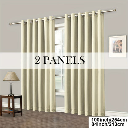 Blackout Curtains Grommet Top Room Darkening Window Drapes 4 Panels Set Living Room Bedroom