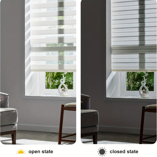 Cordless Zebra Blinds Double Layer Light Control Privacy Window Shades for Bedroom Living Room Office Easy Install Multiple Sizes
